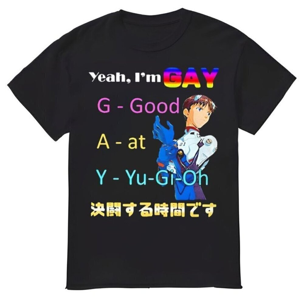 Yeah Im Gay Good At Yu-Gi-Oh Graphic T-Shirt LGBTQ Pride Humor Gamer Gift Tee